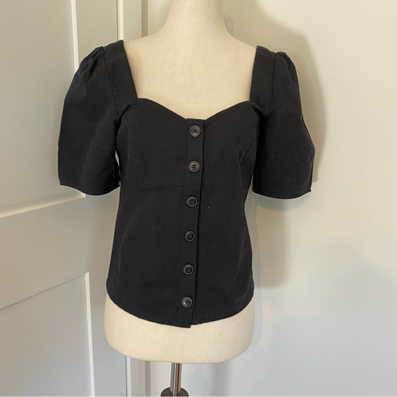 Madewell black linen blouse size 2 (small) NWOT - Picture 3 of 7